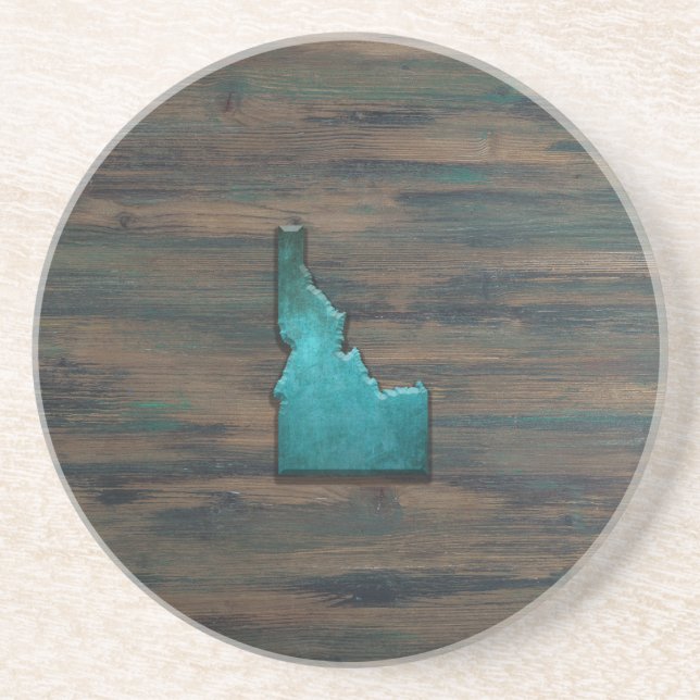 Posavasos Forma de estado Idaho Verde azulada (Frente)