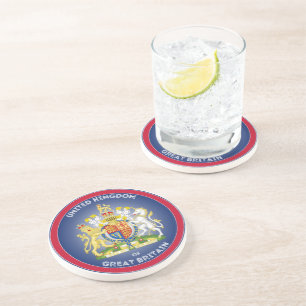 Posavasos Forma del círculo del Escudo de Armas del Reino Un