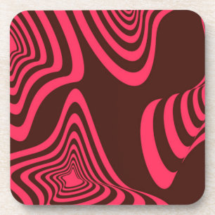 Posavasos Forma geométrica abstracta rosa, óptica, de moda y
