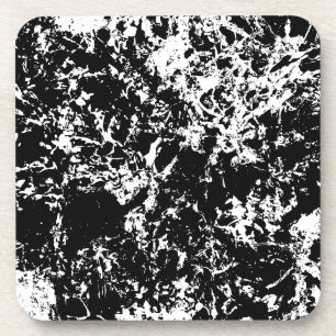 Posavasos Formación de hielo abstracto en blanco y negro