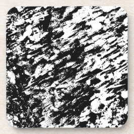 Posavasos Formación de hielo abstracto en blanco y negro