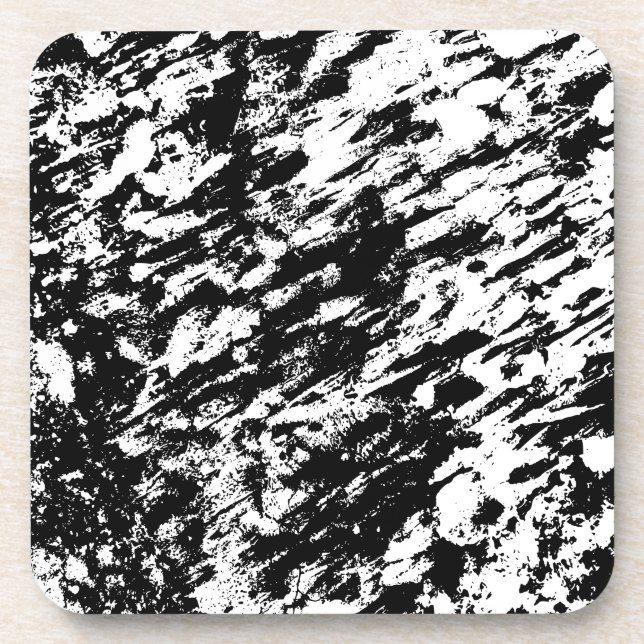 Posavasos Formación de hielo abstracto en blanco y negro (Frente)