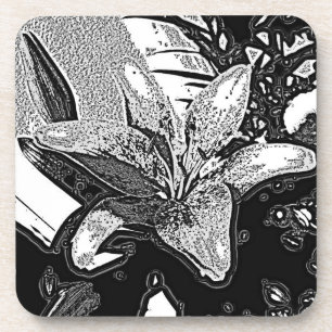Posavasos formas abstractas en blanco y negro modernas