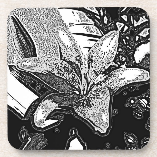 Posavasos formas abstractas en blanco y negro modernas (Frente)