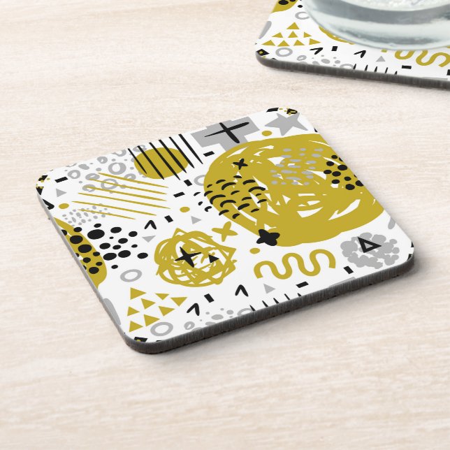 Posavasos Formas de arte abstracto coloridas y modernas (Lado Izquierdo)