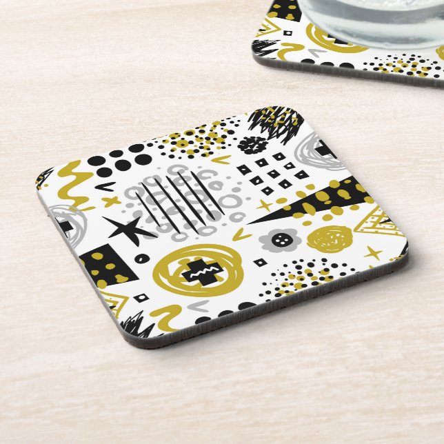 Posavasos Formas de arte abstracto coloridas y modernas (Lado Izquierdo)