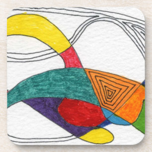 Posavasos Formas de boomerang en colores cálidos y fríos y l