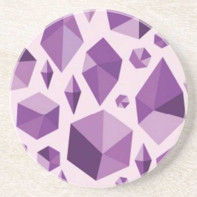 Posavasos Formas geométricas púrpuras de la joya (Frente)