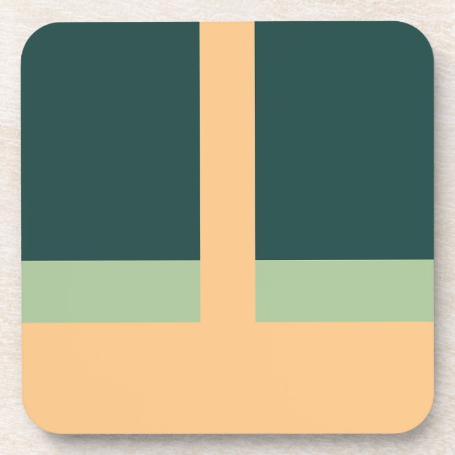 Posavasos Formas geométricas Resumen Art Green Apricot Color (Frente)