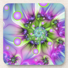 Posavasos Formas redondeadas en espiral coloridas Resumen de