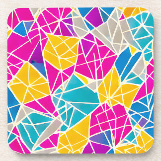 Posavasos Formas y líneas geométricas en color vibrante