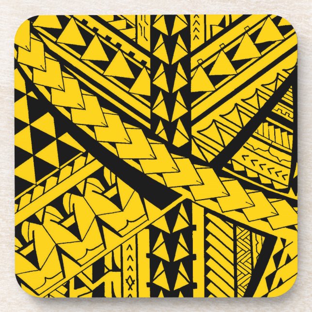 Posavasos Formas y símbolos tribales samoanos/polinesios (Frente)