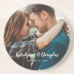 Posavasos Foto de casamiento personalizado