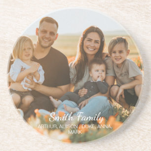 Posavasos Foto de la familia de personalizados con nombres p