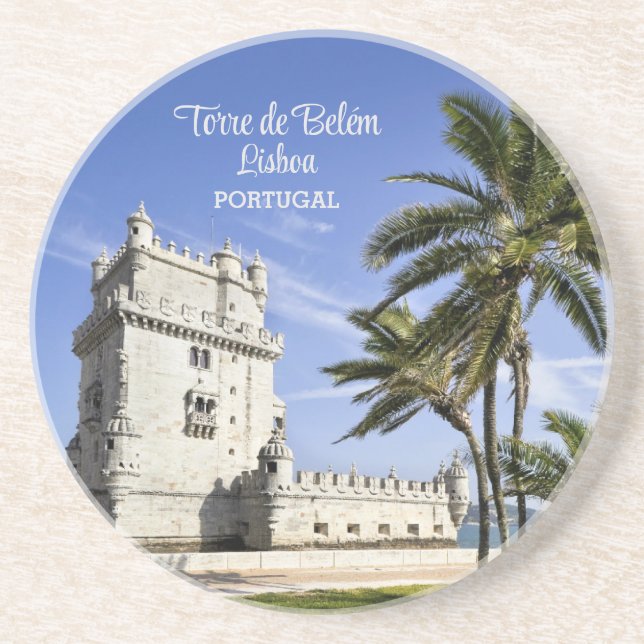 Posavasos Foto de la Torre Belém, Lisboa, Portugal (Frente)
