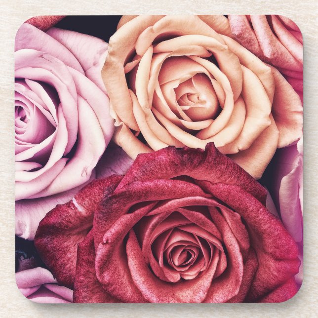 Posavasos Foto de Rosas Rosa Bouquet (Frente)