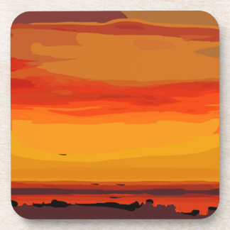 Posavasos Foto de una huella de arte abstracto de Kirt Tisda