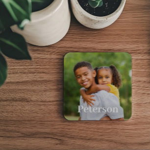 Posavasos Foto Familiar Personalizada con Apellido