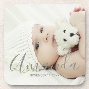 Posavasos Foto personalizada con nombre y texto personalizad