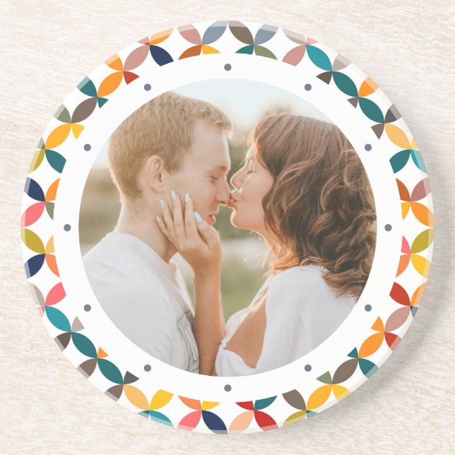 Posavasos Foto personalizada moderna colorida (Frente)