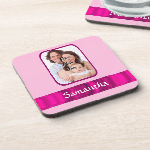Posavasos Foto personalizada rosa
