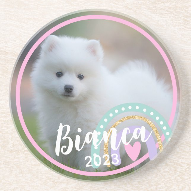 Posavasos Foto personalizado Año Año Ataques con arenisca ar (Frente)