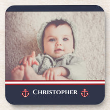 Foto personalizado Nautical Marine Navy Blanco Roj