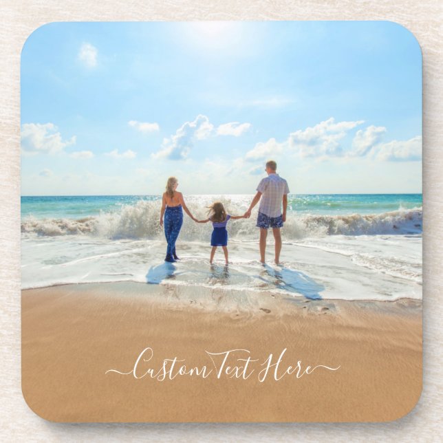 Posavasos Foto y texto personalizado - Único su propio diseñ (Frente)