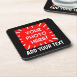 Posavasos Foto y texto personalizados<br><div class="desc">Montaña de bebidas fotográficas y de texto personalizada</div>