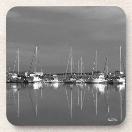 Posavasos fotografía blanco y negro, barcos