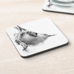 Posavasos Fotografía de aves blancas nuthatch