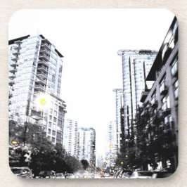 Posavasos fotografía de ciudad la noche