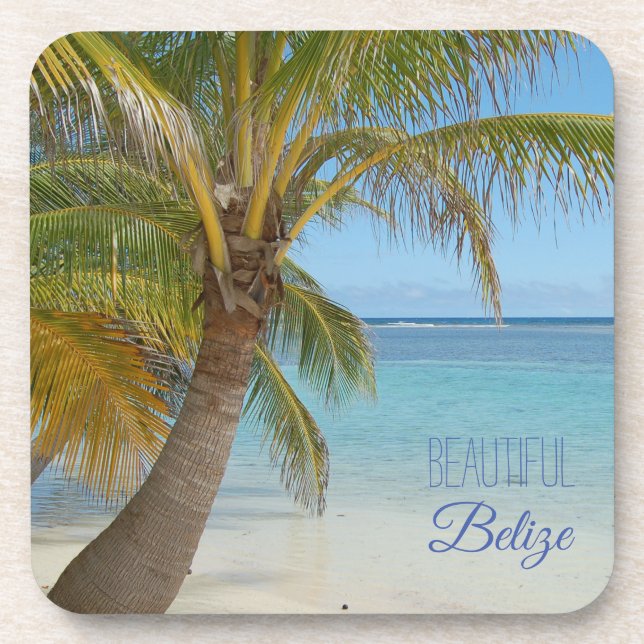 Posavasos Fotografía de escena de la playa de la palmera tro (Frente)