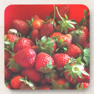 Posavasos Fotografía de fresas con frutos rojos