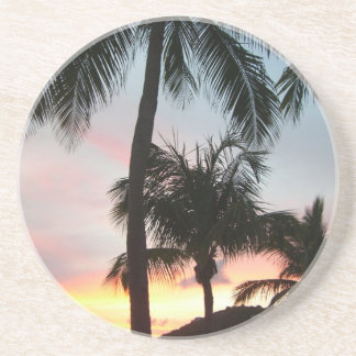 Posavasos Fotografía de paisajes tropicales de palmas de sol