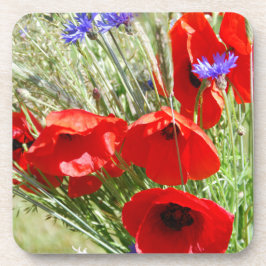 Posavasos Fotografía de Red Poppy, Cottage Garden