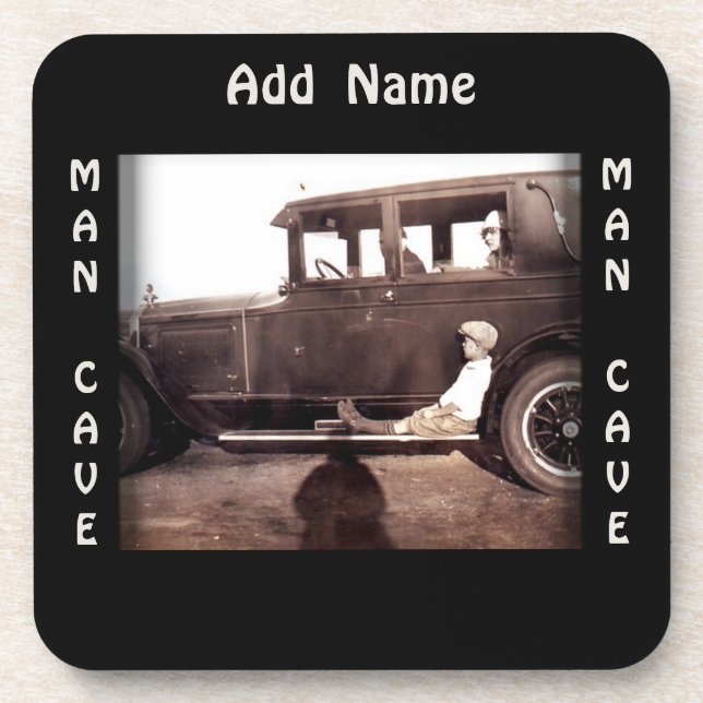 Posavasos Fotografía del automóvil de época Man Cave Coaster (Frente)