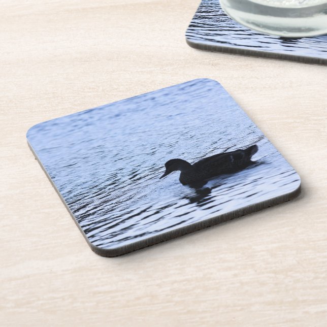 Posavasos Fotografía del lago Lone Duck Wildlife Lake Ripple (Lado Izquierdo)