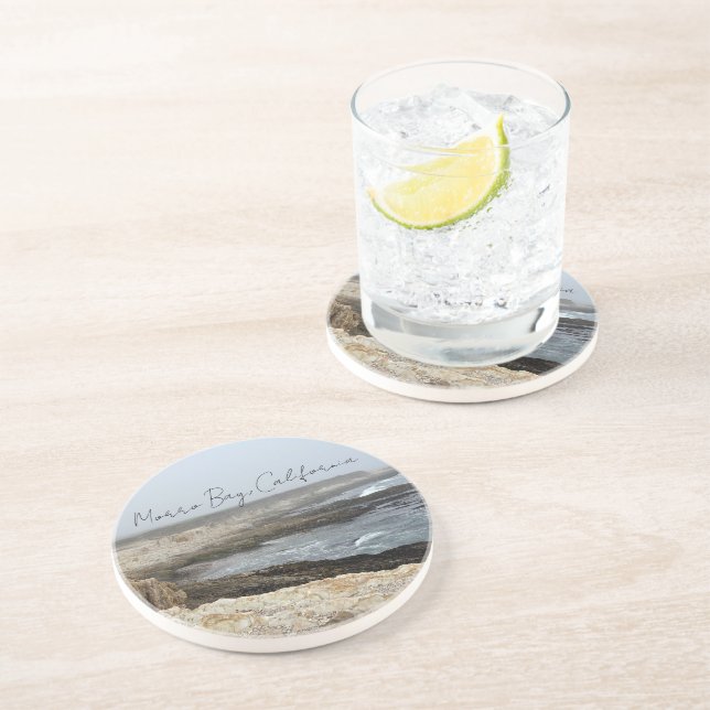Posavasos Fotografía del Océano Morro Bay California (Lado)