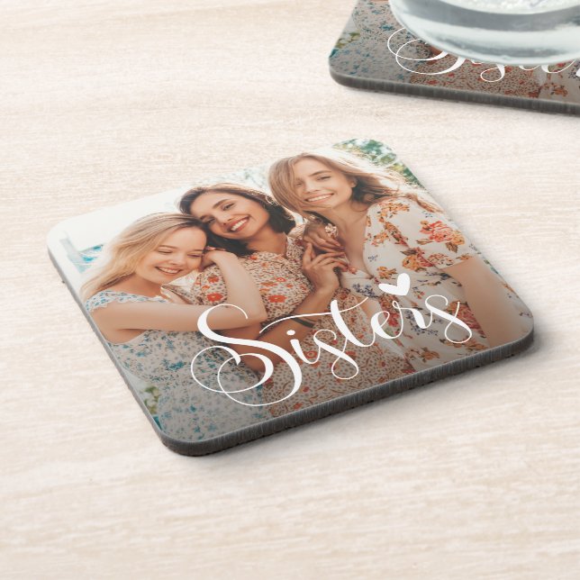 Posavasos Fotografía elegante de hermanas (Lado Izquierdo)