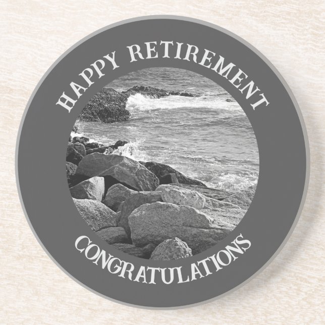 Posavasos Fotografía en blanco y negro del Fiesta de jubilac (Frente)