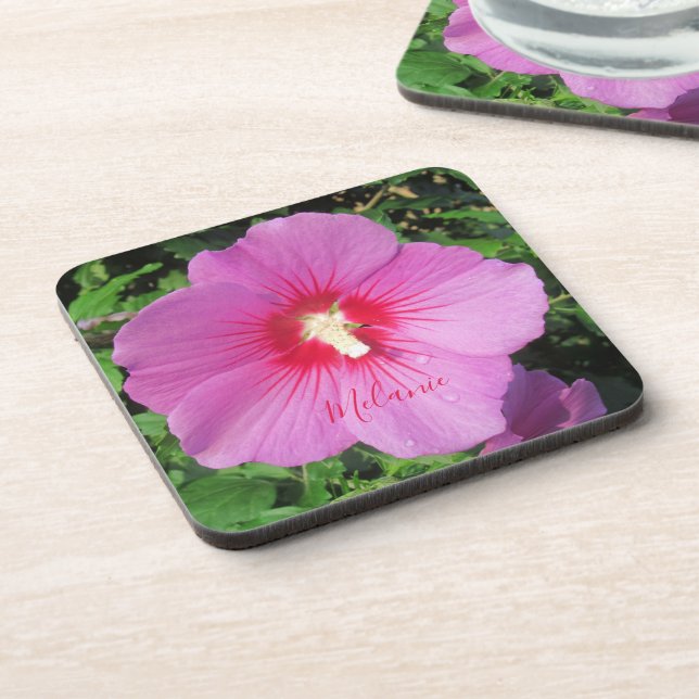 Posavasos Fotografía floral rosa (Lado Izquierdo)