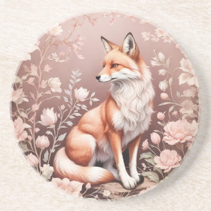 Posavasos Fox con floral rosada de ensueño