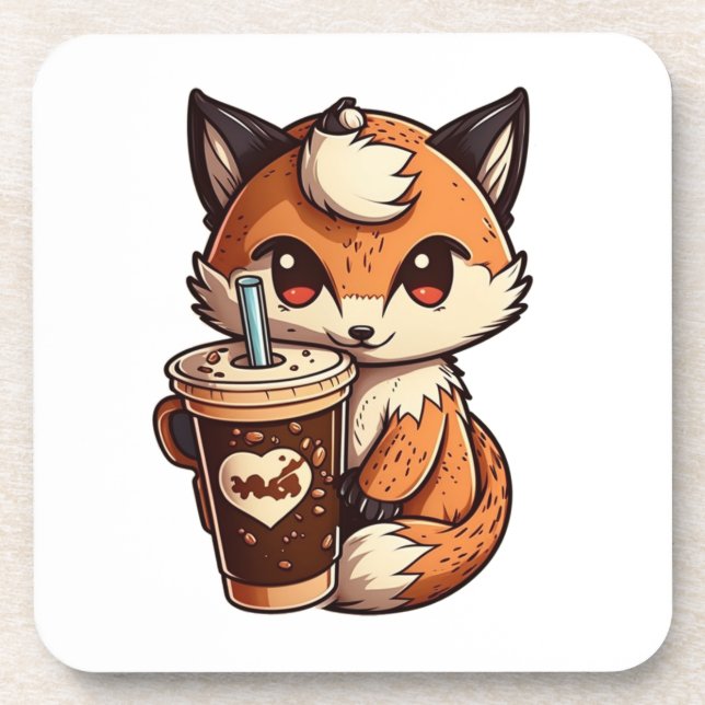 Posavasos Fox con una taza (Frente)