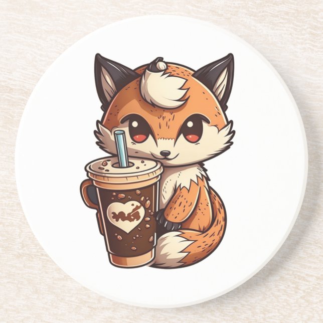 Posavasos Fox con una taza (Frente)