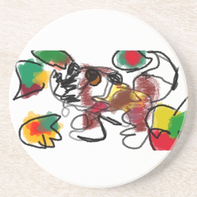 Posavasos Fox en otoño esperando (Frente)