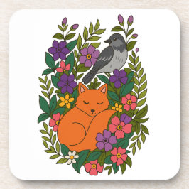 Posavasos Fox, paloma y flores