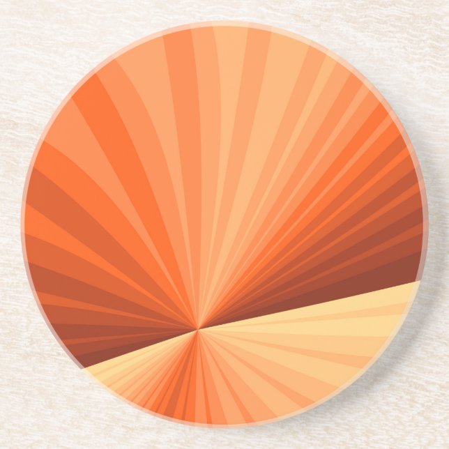 Posavasos Fractal gráfico de vainilla roja, Naranja abstract (Frente)