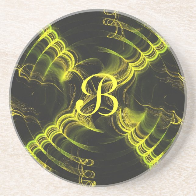 Posavasos Fractal Misc Series-13—montaña rusa amarilla—1 de (Frente)