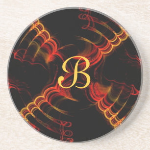 Posavasos Fractal Misc Series-13—Red Green Coaster—1 de